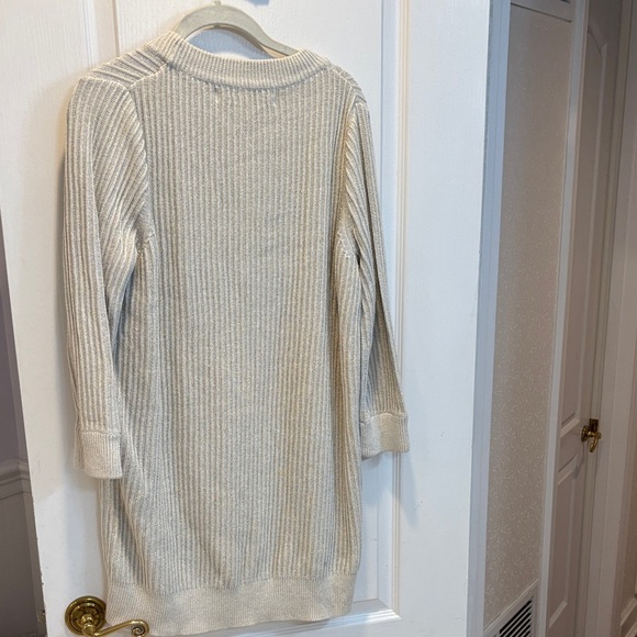 Next Zara Ribbed Knit Dress - Cream Metallic Thread. - Picture 4 of 6